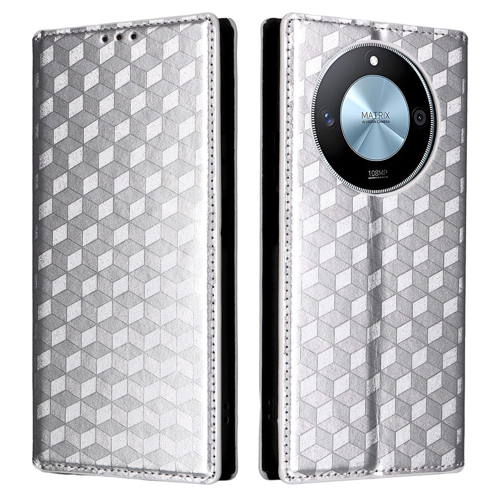 For Honor X9c Smart 5G / X60 5G Wallet Case Rhombus Imprinted Leather Phone Cover