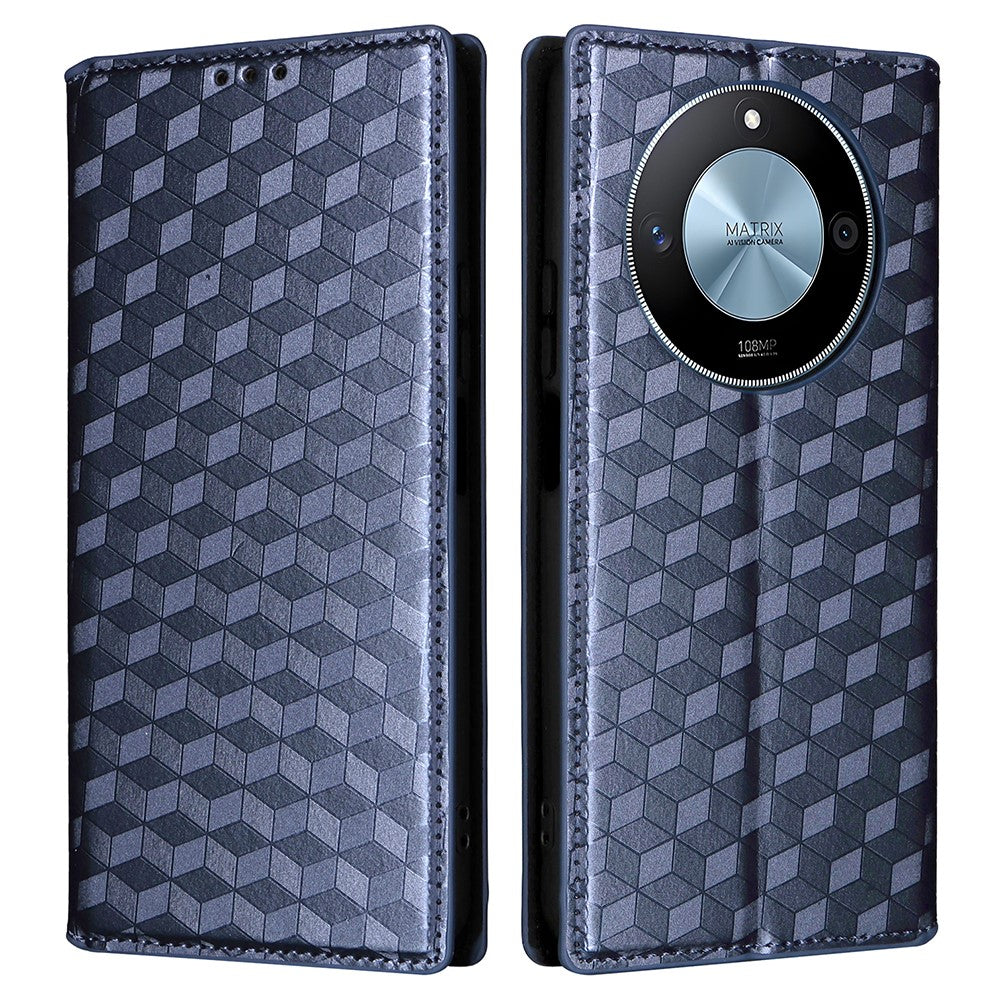 For Honor X9c Smart 5G / X60 5G Wallet Case Rhombus Imprinted Leather Phone Cover