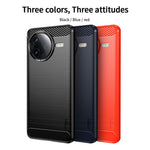 MOFI For Xiaomi Poco F7 Pro 5G / Redmi K80 5G Back Cover  Brushed Texture Carbon Fiber Soft TPU Case
