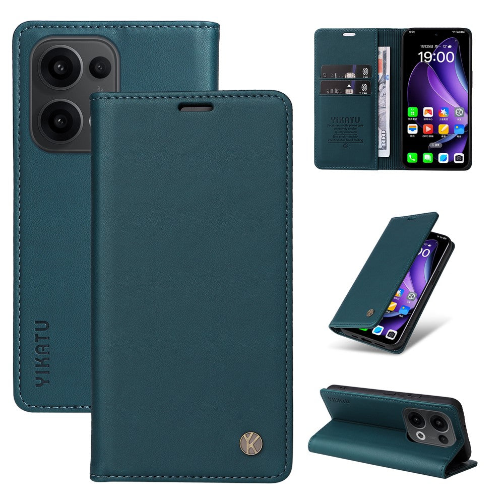 YIKATU För Oppo Reno13 5G (Global) mobilskal Magnetisk Stängning PU Läder Mobilskal