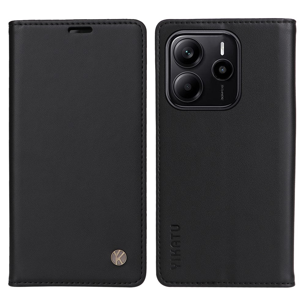 YIKATU For Xiaomi Redmi Note 14 4G (163.25mm) Phone Cases  Magnetic Closure PU Leather Mobile Cover