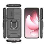 For Oppo Reno13 Pro 5G Case PC + TPU Kickstand Phone Protector with Lens Cover