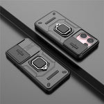 For Oppo Reno13 Pro 5G Case PC + TPU Kickstand Phone Protector with Lens Cover