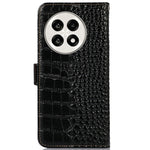 Genuine Cow Leather Phone Case for OnePlus Ace 5 Pro 5G / Ace 5 5G / 13R 5G Crocodile Texture Phone Wallet Cover