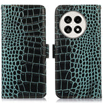 Genuine Cow Leather Phone Case for OnePlus Ace 5 Pro 5G / Ace 5 5G / 13R 5G Crocodile Texture Phone Wallet Cover