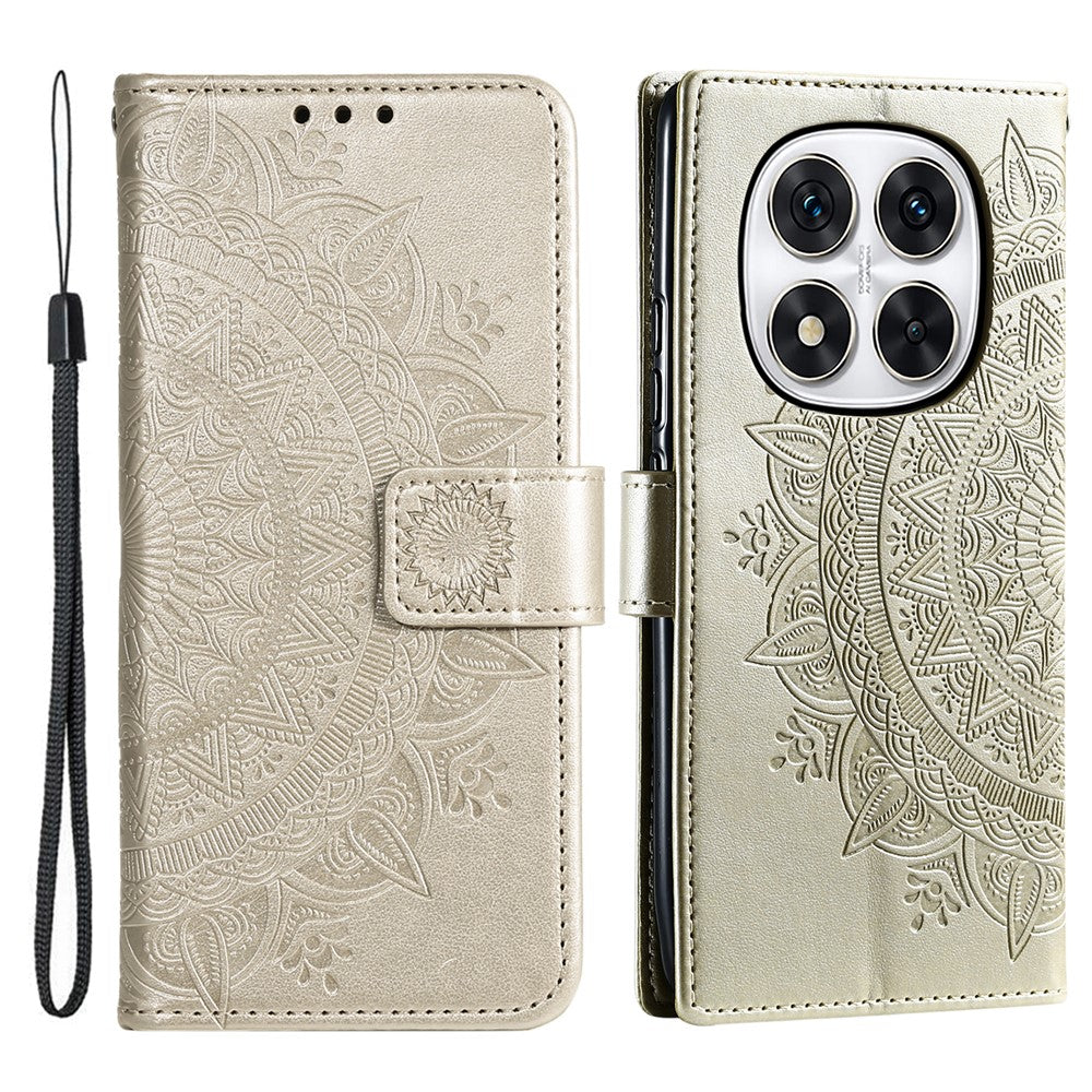 Stativfodral för Xiaomi Redmi Note Note 14 Pro+ 5G / 14 Pro 5G / Poco X7 5G Präglad Totem PU-läderplånboksfodral