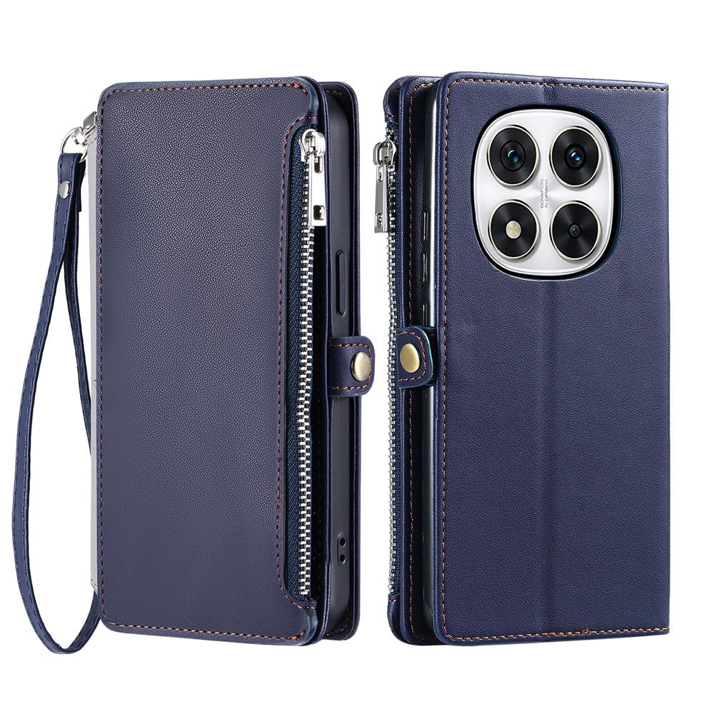 Leather Case for Xiaomi Redmi Note Note 14 Pro+ 5G / 14 Pro 5G / Poco X7 5G TPU+PU Wallet Phone Cover with Straps