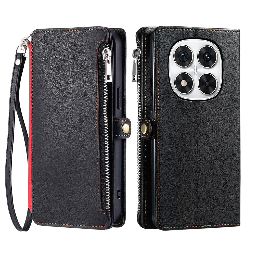 Leather Case for Xiaomi Redmi Note Note 14 Pro+ 5G / 14 Pro 5G / Poco X7 5G TPU+PU Wallet Phone Cover with Straps