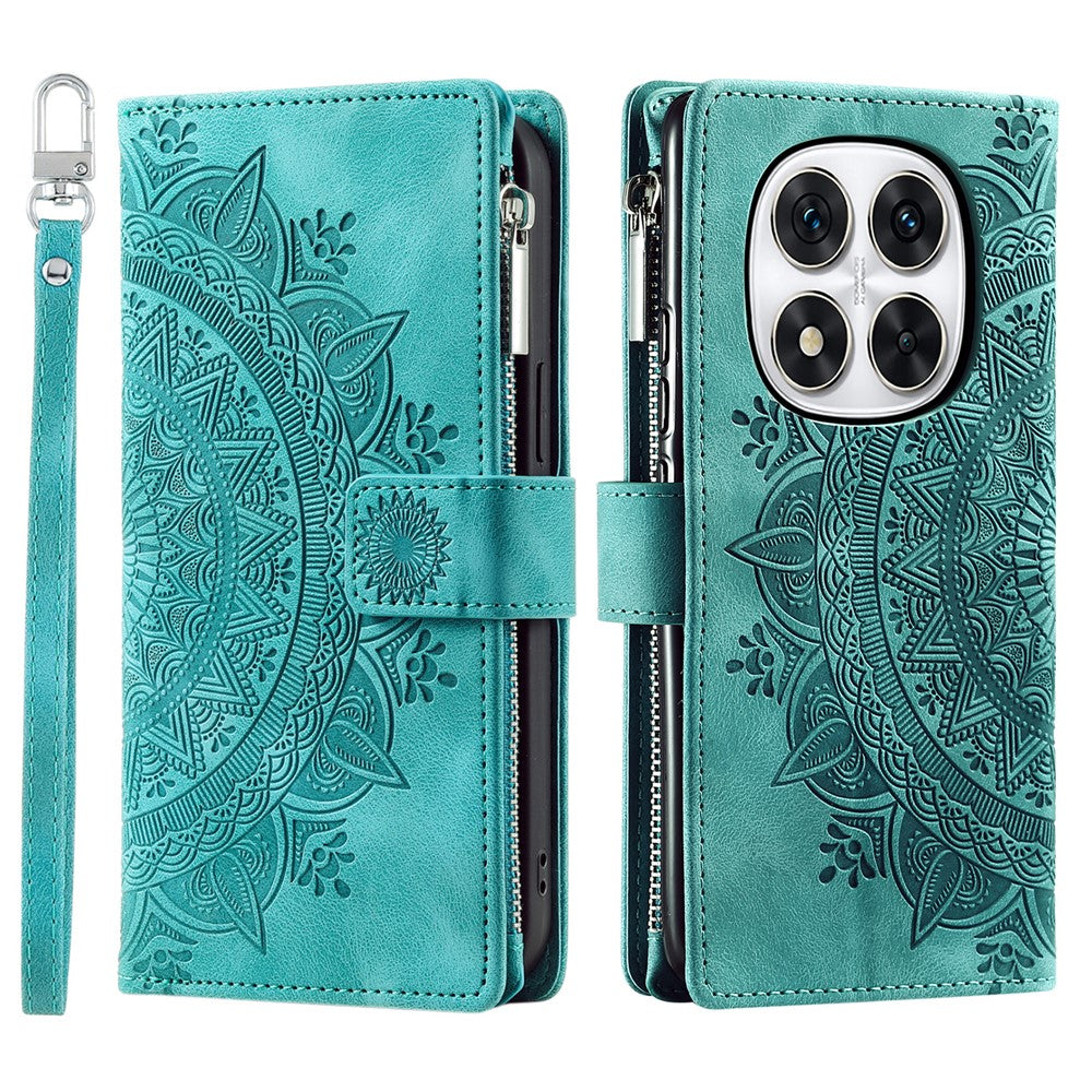 Wallet Case for Xiaomi Redmi Note 14 Pro+ 5G / 14 Pro 5G / Poco X7 5G PU Leather Phone Cover Mandala Flower Pattern