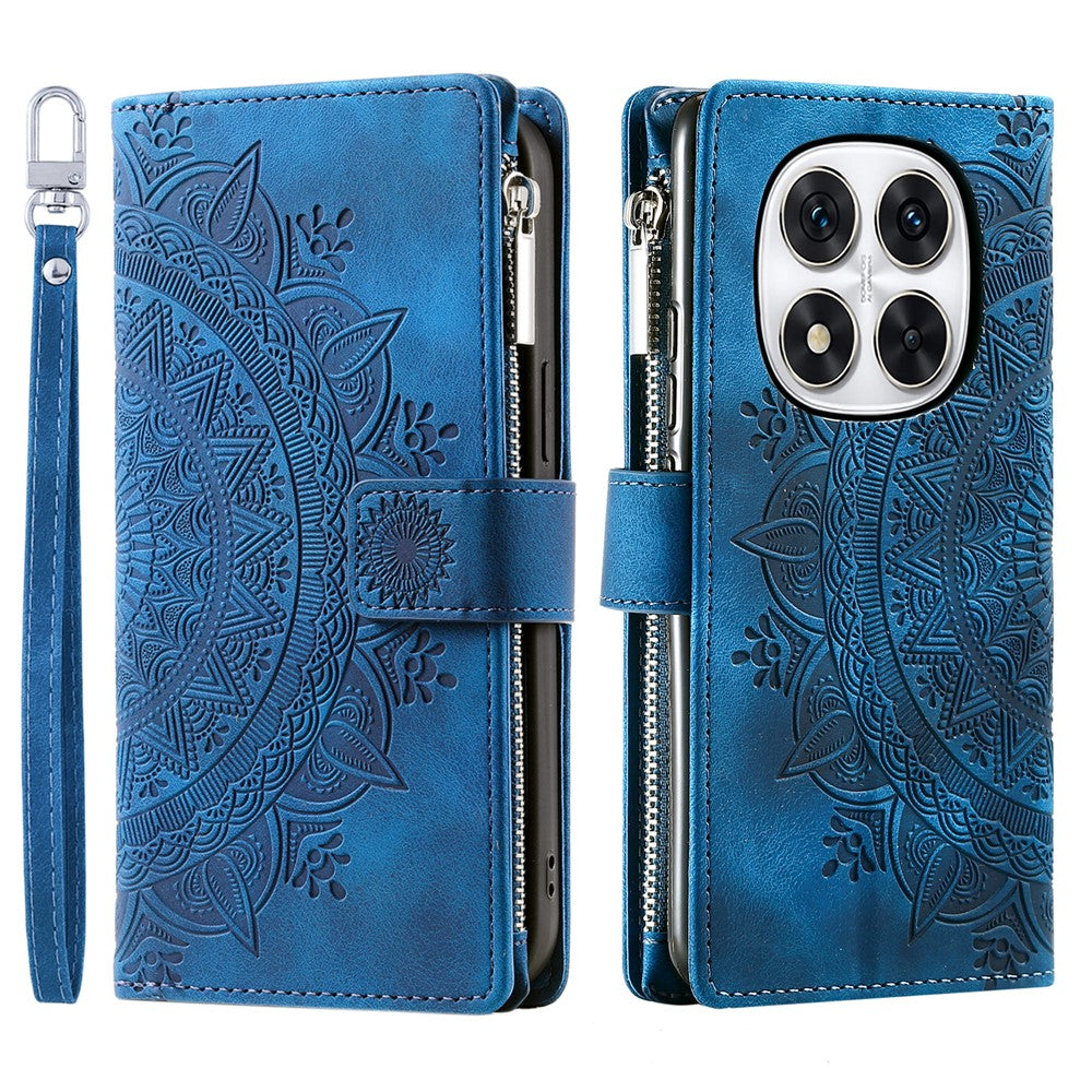 Wallet Case for Xiaomi Redmi Note 14 Pro+ 5G / 14 Pro 5G / Poco X7 5G PU Leather Phone Cover Mandala Flower Pattern