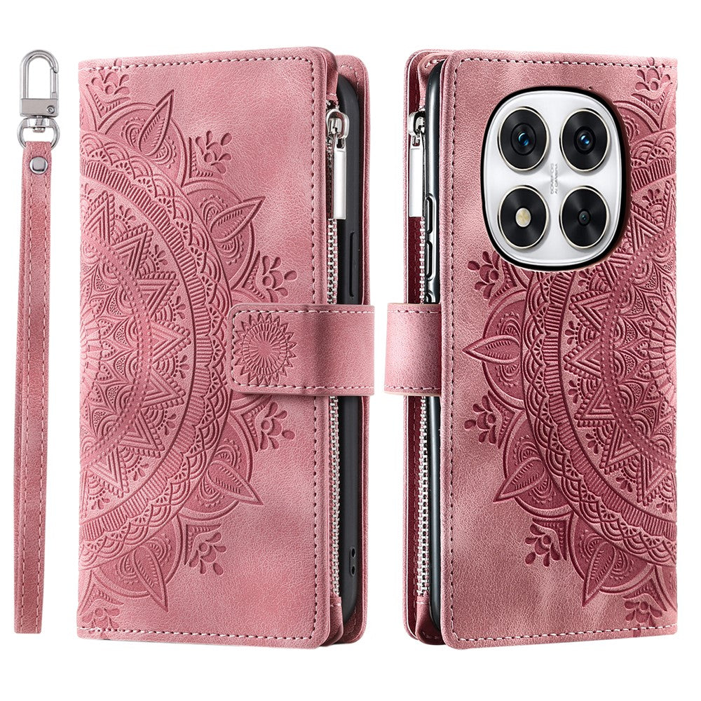 Wallet Case for Xiaomi Redmi Note 14 Pro+ 5G / 14 Pro 5G / Poco X7 5G PU Leather Phone Cover Mandala Flower Pattern