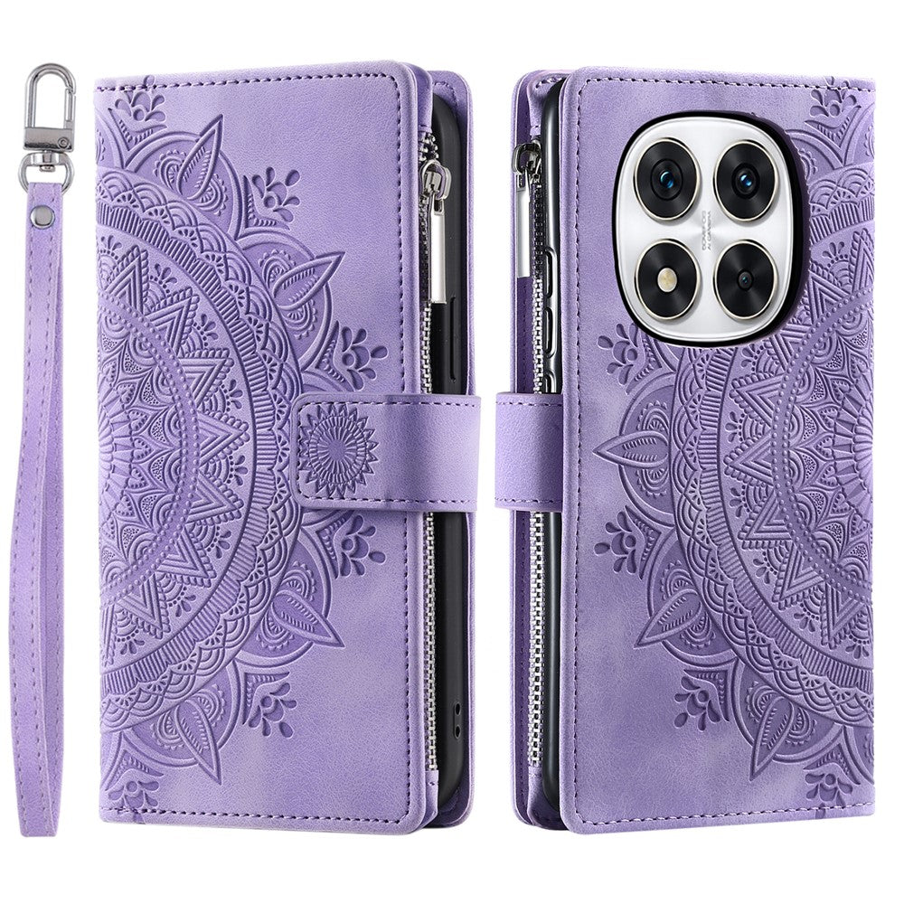 Wallet Case for Xiaomi Redmi Note 14 Pro+ 5G / 14 Pro 5G / Poco X7 5G PU Leather Phone Cover Mandala Flower Pattern