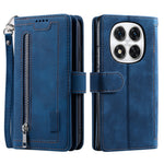 Phone Case for Xiaomi Redmi Note 14 Pro+ 5G / 14 Pro 5G / Poco X7 5G Leather Cover with Zipper Wallet 9 Card Slots