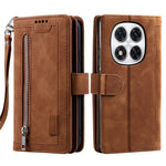 Phone Case for Xiaomi Redmi Note 14 Pro+ 5G / 14 Pro 5G / Poco X7 5G Leather Cover with Zipper Wallet 9 Card Slots