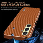 AZNS For Samsung Galaxy A56 5G Case Electroplating Carbon Fiber Texture PU + TPU Phone Cover