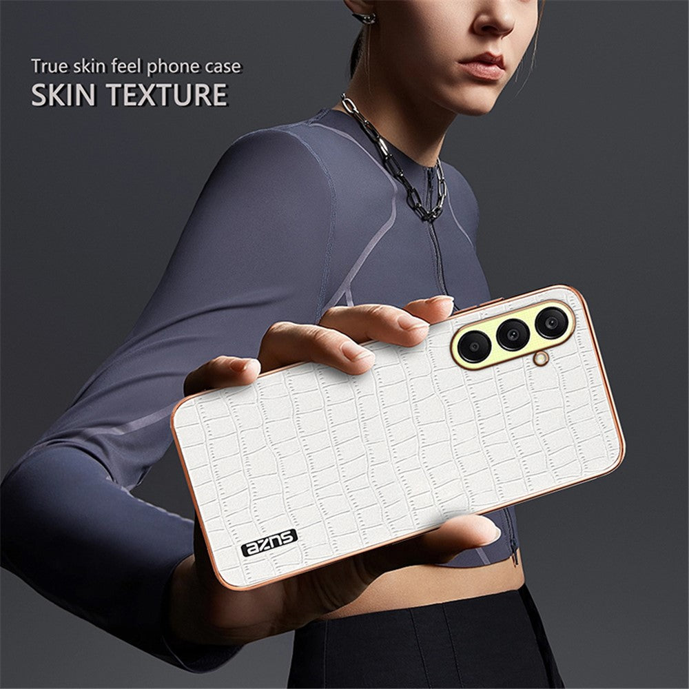 AZNS For Samsung Galaxy A56 5G Case Electroplating Crocodile Texture PU + TPU Phone Cover