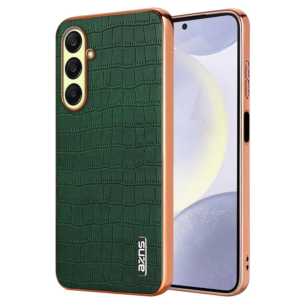 AZNS For Samsung Galaxy A56 5G Case Electroplating Crocodile Texture PU + TPU Phone Cover