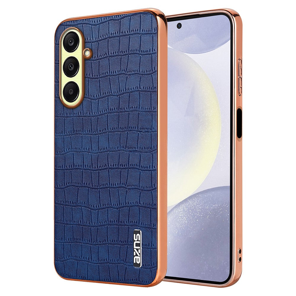 AZNS For Samsung Galaxy A56 5G Case Electroplating Crocodile Texture PU + TPU Phone Cover