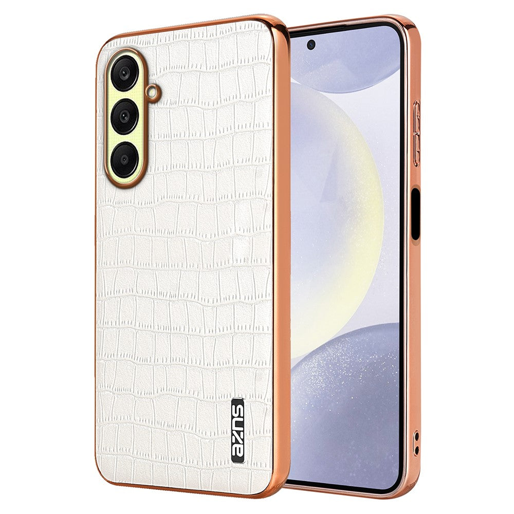 AZNS For Samsung Galaxy A56 5G Case Electroplating Crocodile Texture PU + TPU Phone Cover