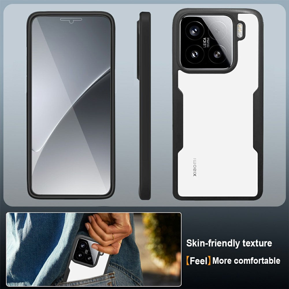 for Xiaomi 15 Case Acrylic + TPU Clear Phone Cover with PET Screen Film