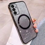 For Samsung Galaxy A25 5G (Global) (161mm) Magnetic Case Electroplated Gradient Glitter TPU Phone Cover