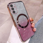 For Samsung Galaxy A34 5G Magnetic Case Electroplated Gradient Glitter TPU Phone Cover
