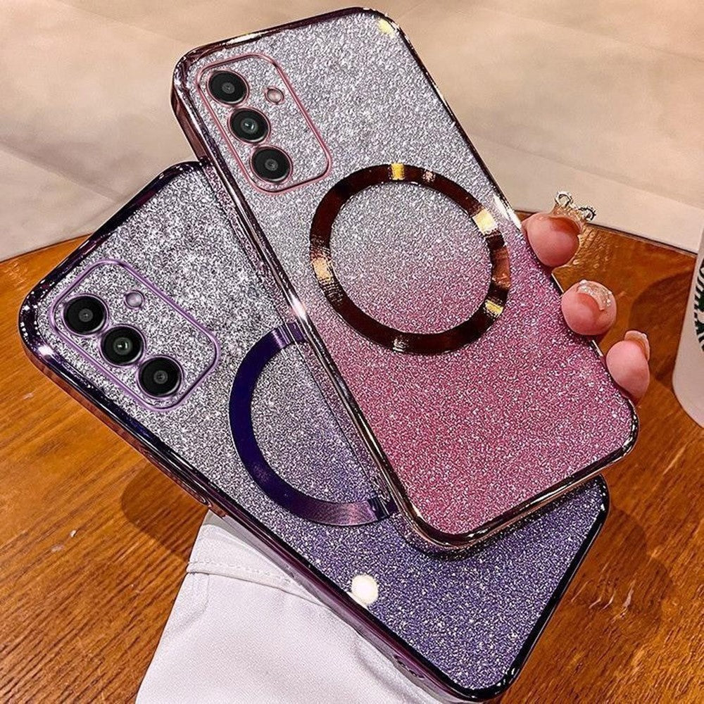 For Samsung Galaxy A34 5G Magnetic Case Electroplated Gradient Glitter TPU Phone Cover