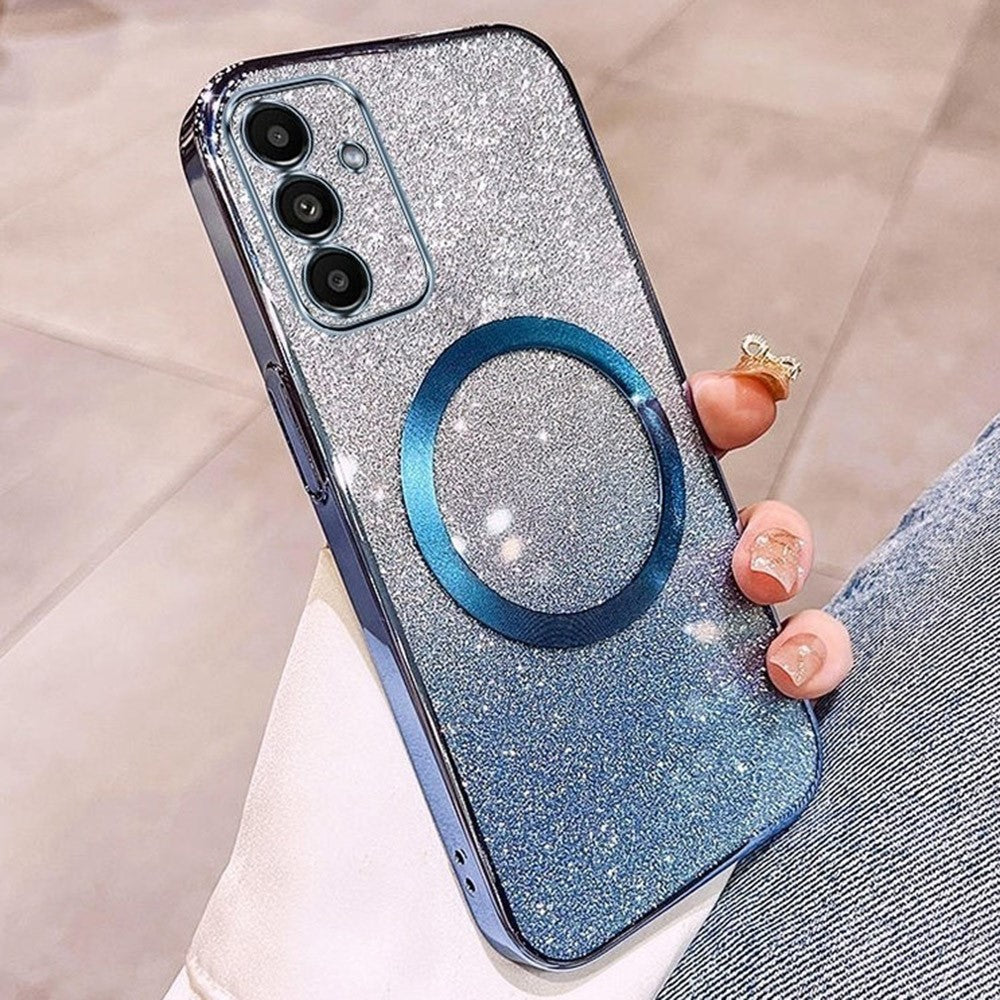 For Samsung Galaxy A34 5G Magnetic Case Electroplated Gradient Glitter TPU Phone Cover