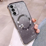 For Samsung Galaxy A34 5G Magnetic Case Electroplated Gradient Glitter TPU Phone Cover