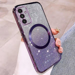 For Samsung Galaxy A34 5G Magnetic Case Electroplated Gradient Glitter TPU Phone Cover
