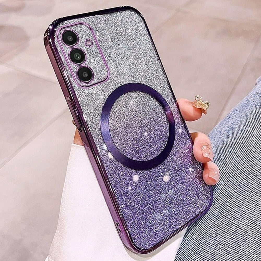 For Samsung Galaxy A34 5G Magnetic Case Electroplated Gradient Glitter TPU Phone Cover