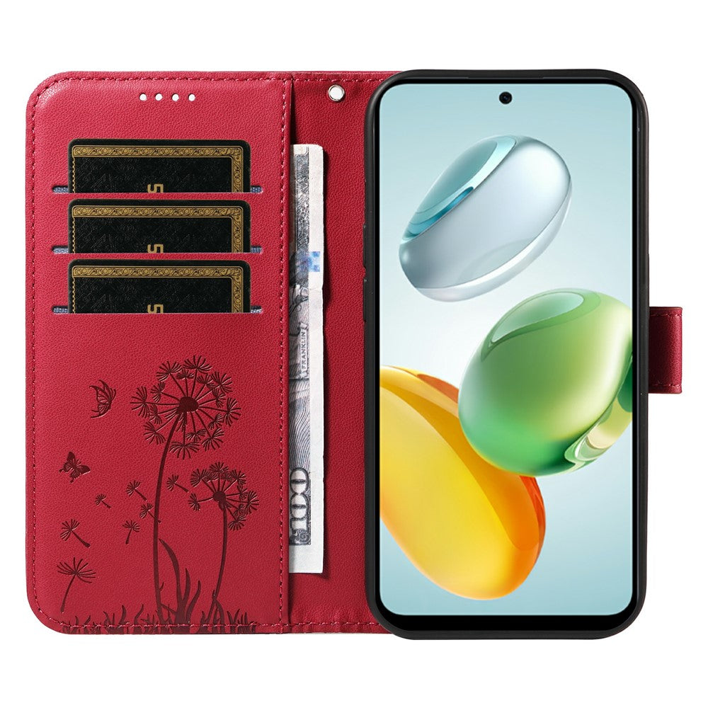 Leather Case for Honor Play 60 Plus 5G / 200 Smart 5G / Play 9T / X7c 4G Wallet Phone Cover Dandelion Imprint