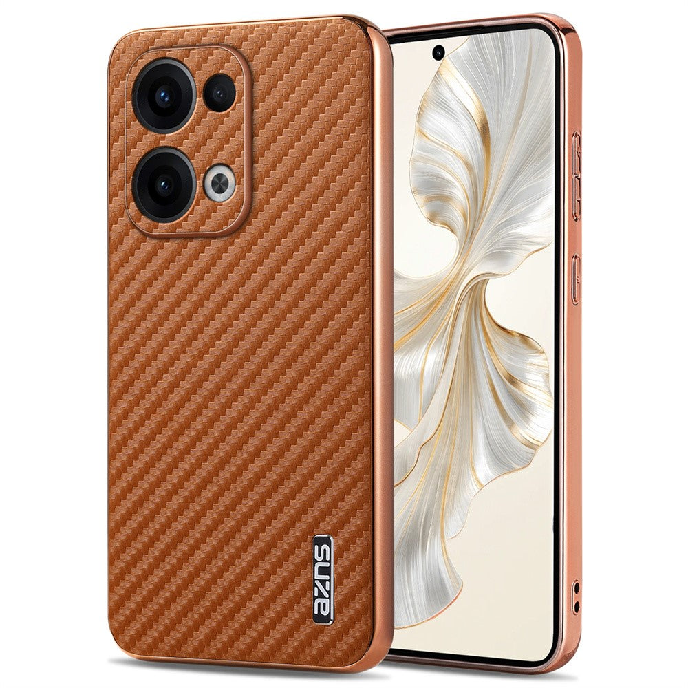 AZNS För Oppo Reno13 5G (Global) Skal Elektroplätering Kolfiberstruktur PU + TPU mobilskal
