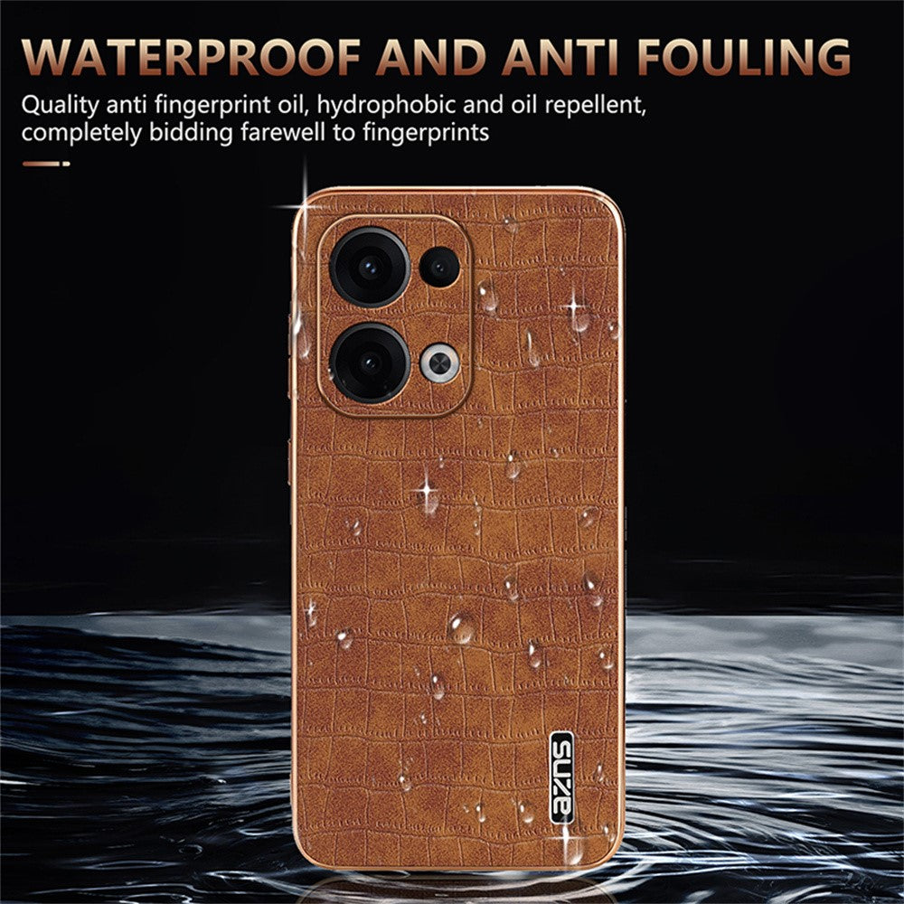 AZNS For Oppo Reno13 5G (Global) Case Electroplating Crocodile Texture PU + TPU Phone Cover