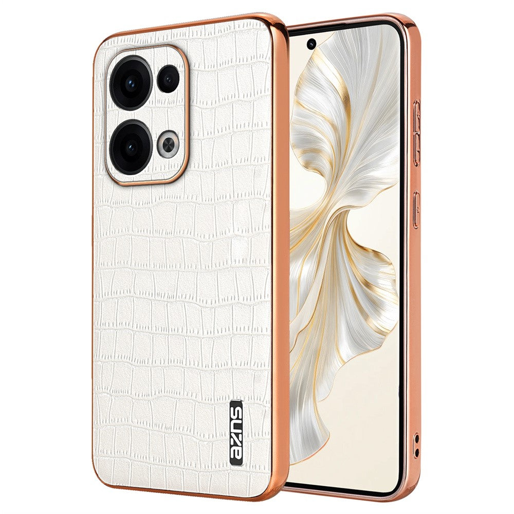 AZNS For Oppo Reno13 5G (Global) Case Electroplating Crocodile Texture PU + TPU Phone Cover