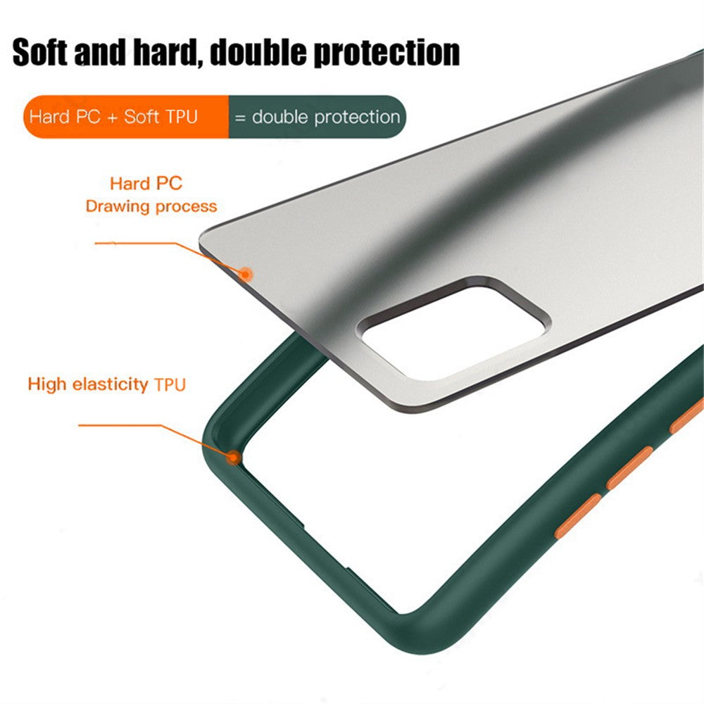 Til Samsung Galaxy A16 5G / 4G Cover TPU + PC Mat Anti-fald Telefonbagside