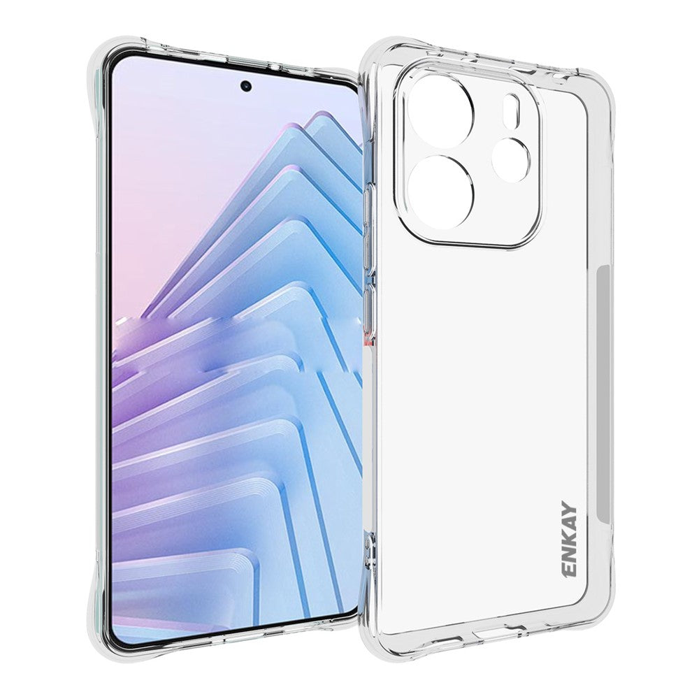 ENKAY HAT PRINCE För Xiaomi Redmi Note 14 4G (163.25mm) Genomskinligt mobilskal Stötsäkert Halkfritt TPU-Skal