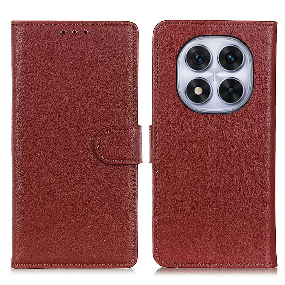 Wallet Case for Xiaomi Redmi Note 14 Pro 5G / Poco X7 5G PU Leather Phone Cover Litchi Texture