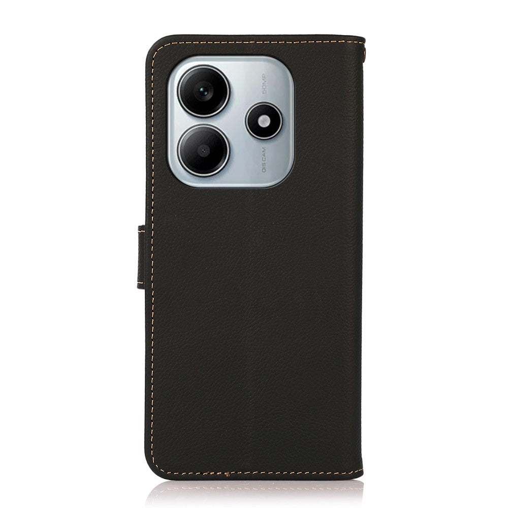 KHAZNEH Wallet Case for Xiaomi Redmi Note 14 5G Genuine Cow Leather Phone Cover