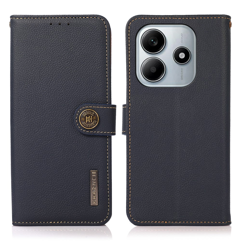 KHAZNEH Wallet Case for Xiaomi Redmi Note 14 5G Genuine Cow Leather Phone Cover