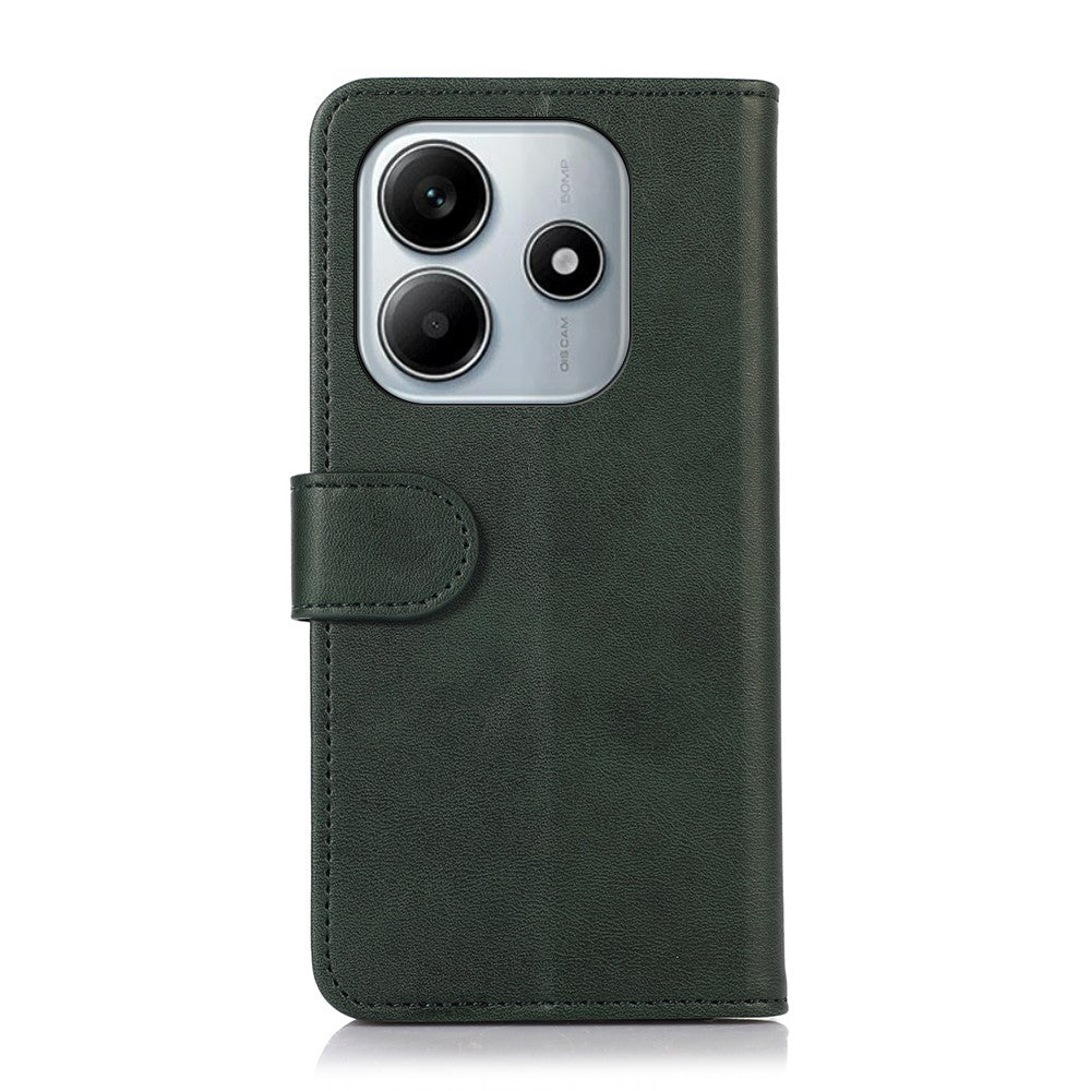For Xiaomi Redmi Note 14 5G Case Cowhide Texture Leather Wallet Phone Cover with Stand