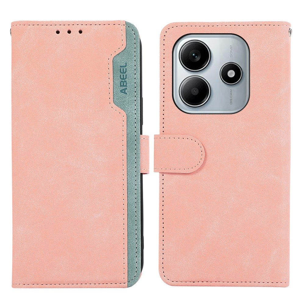 ABEEL For Xiaomi Redmi Note 14 5G Case Color Splicing Leather Flip Phone Cover RFID Blocking