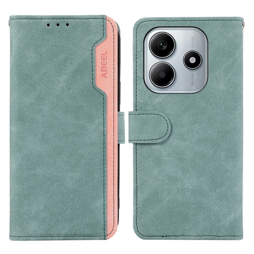 ABEEL For Xiaomi Redmi Note 14 5G Case Color Splicing Leather Flip Phone Cover RFID Blocking