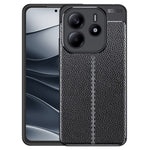 For Xiaomi Redmi Note 14 4G (163.25mm) Case Litchi Texture TPU Flexible Phone Cover, Black