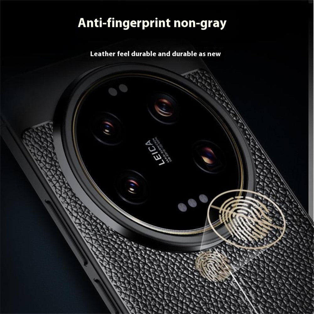 For Xiaomi 15 Ultra Case Litchi Texture TPU Flexible Phone Cover, Black
