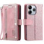 For Xiaomi Redmi Note 14 4G (163.25mm) Case Zipper PU Leather Phone Cover with 9 Card Holder