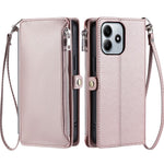 For Xiaomi Redmi Note 14 4G (163.25mm) Leather Case TPU+PU Wallet Phone Cover with Strap