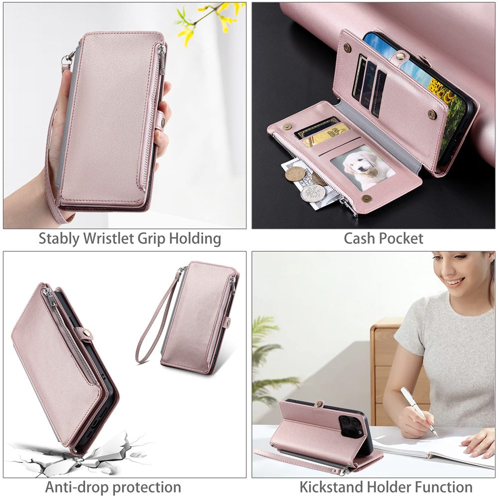 For Xiaomi Redmi Note 14 4G (163.25mm) Leather Case TPU+PU Wallet Phone Cover with Strap