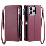 For Xiaomi Redmi Note 14 4G (163.25mm) Leather Case TPU+PU Wallet Phone Cover with Strap