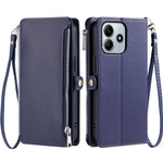 For Xiaomi Redmi Note 14 4G (163.25mm) Leather Case TPU+PU Wallet Phone Cover with Strap
